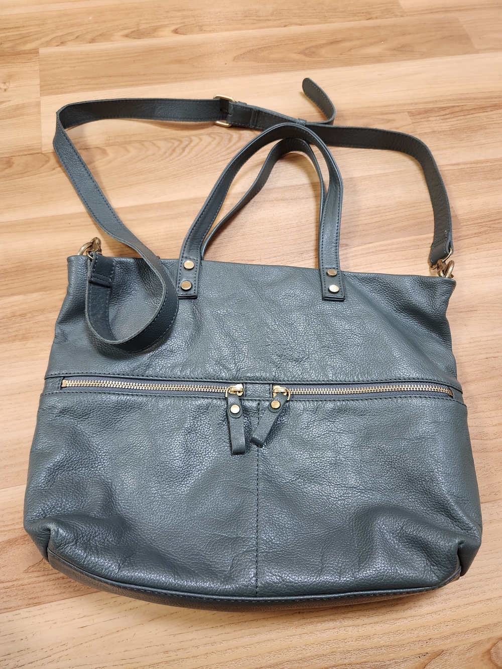 Aspen Classic Women's Leather Tote in Slate Gray